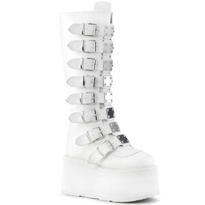 Brand new white demonia boots never worn!